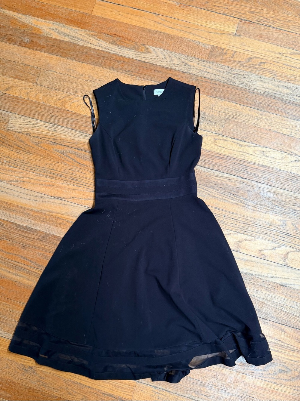 Calvin Klein Sleeveless Black A-Line Dress